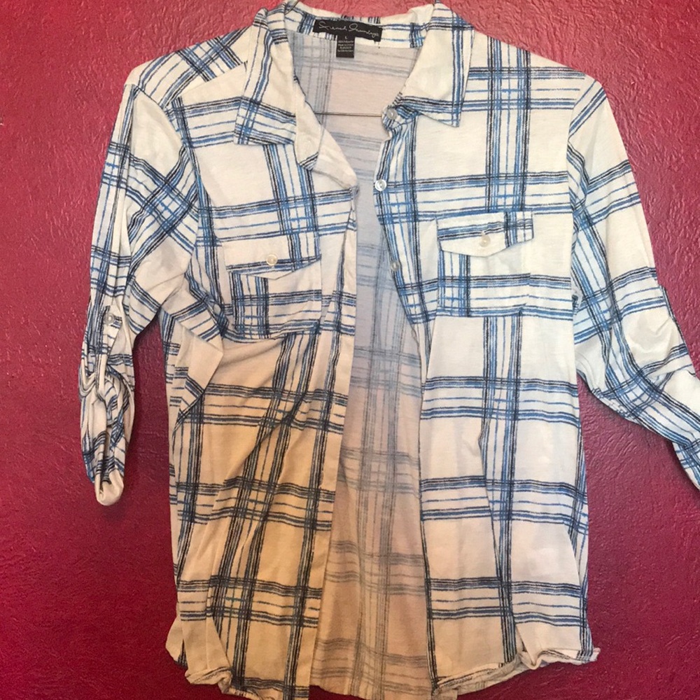 Blue & white flannel